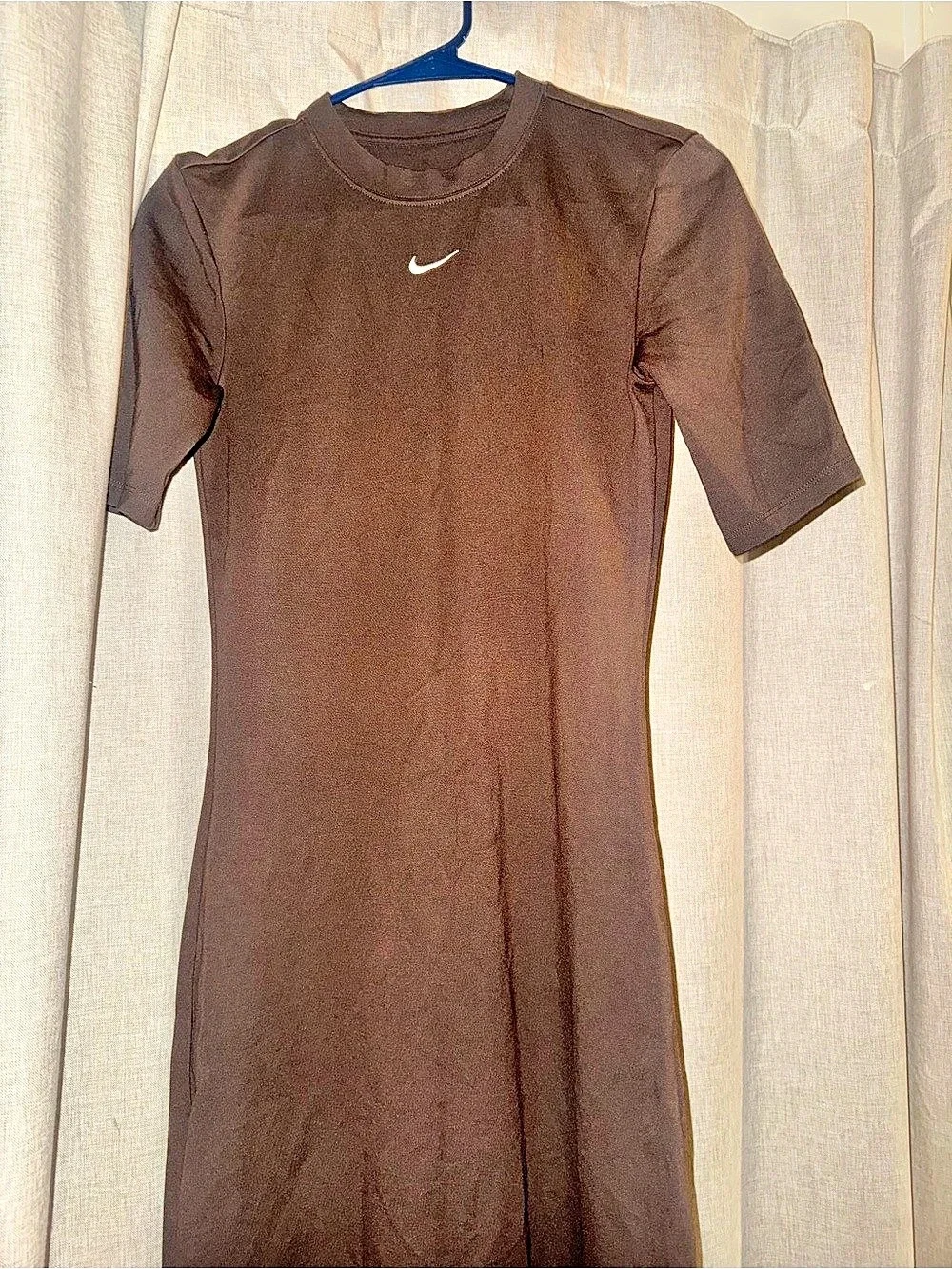 Nike Sportswear Essential Tight Midi Dress Brown Like New